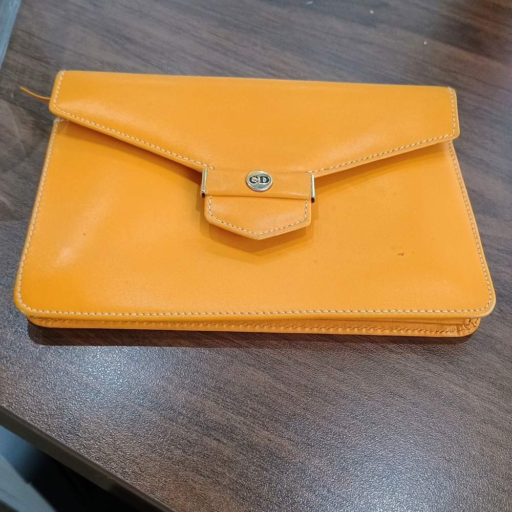 Dior Yellow Leather Clutch Small Wristlet - Picture 7 of 15